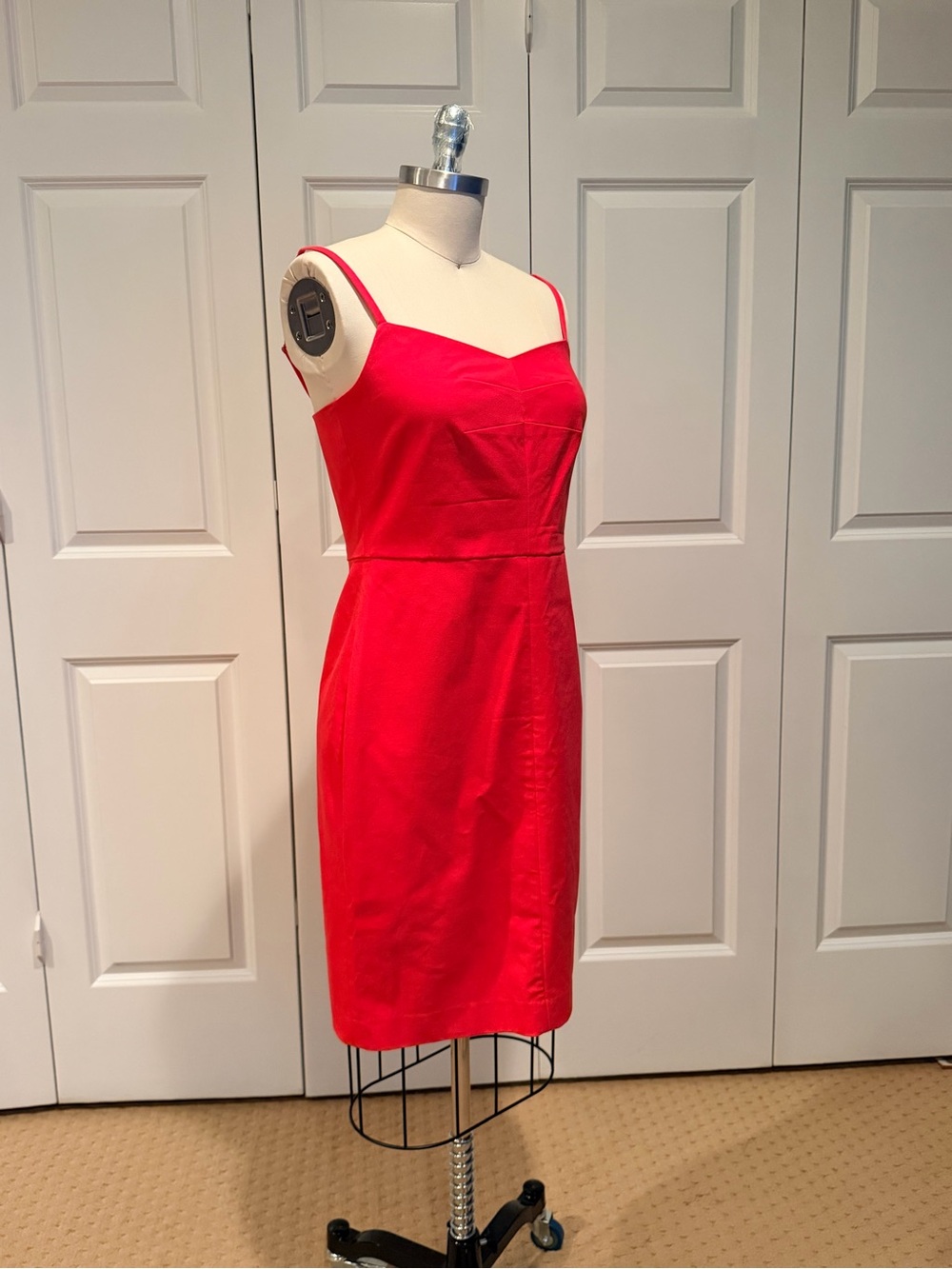 Banana Republic Bright Pink  Strappy Sheath Midi Dress